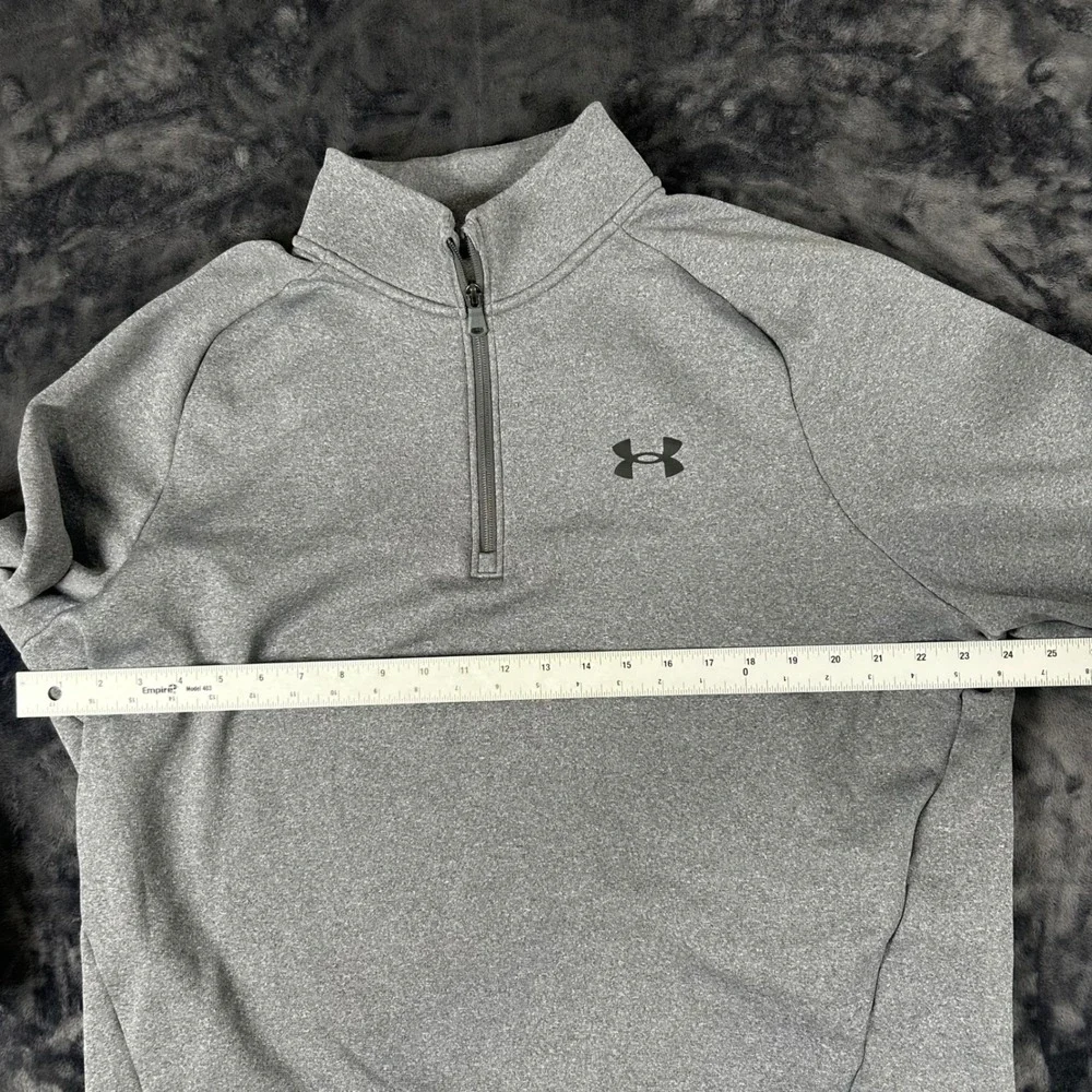 Under Armour Quarter Zip Pullover Mens XL Gray Heathered Fleece Loose Fit 2259